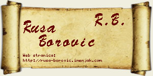Rusa Borović vizit kartica